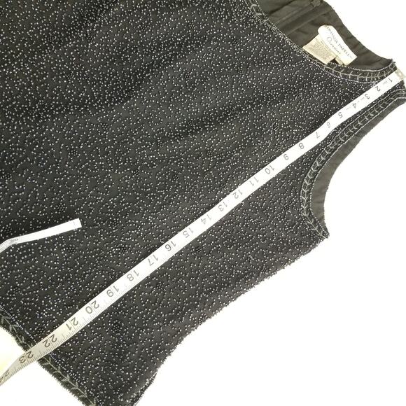 Adrianna Papell SILK Black Beaded Occasion Zip Back Tank Excellent! Size XL - Picture 3 of 5